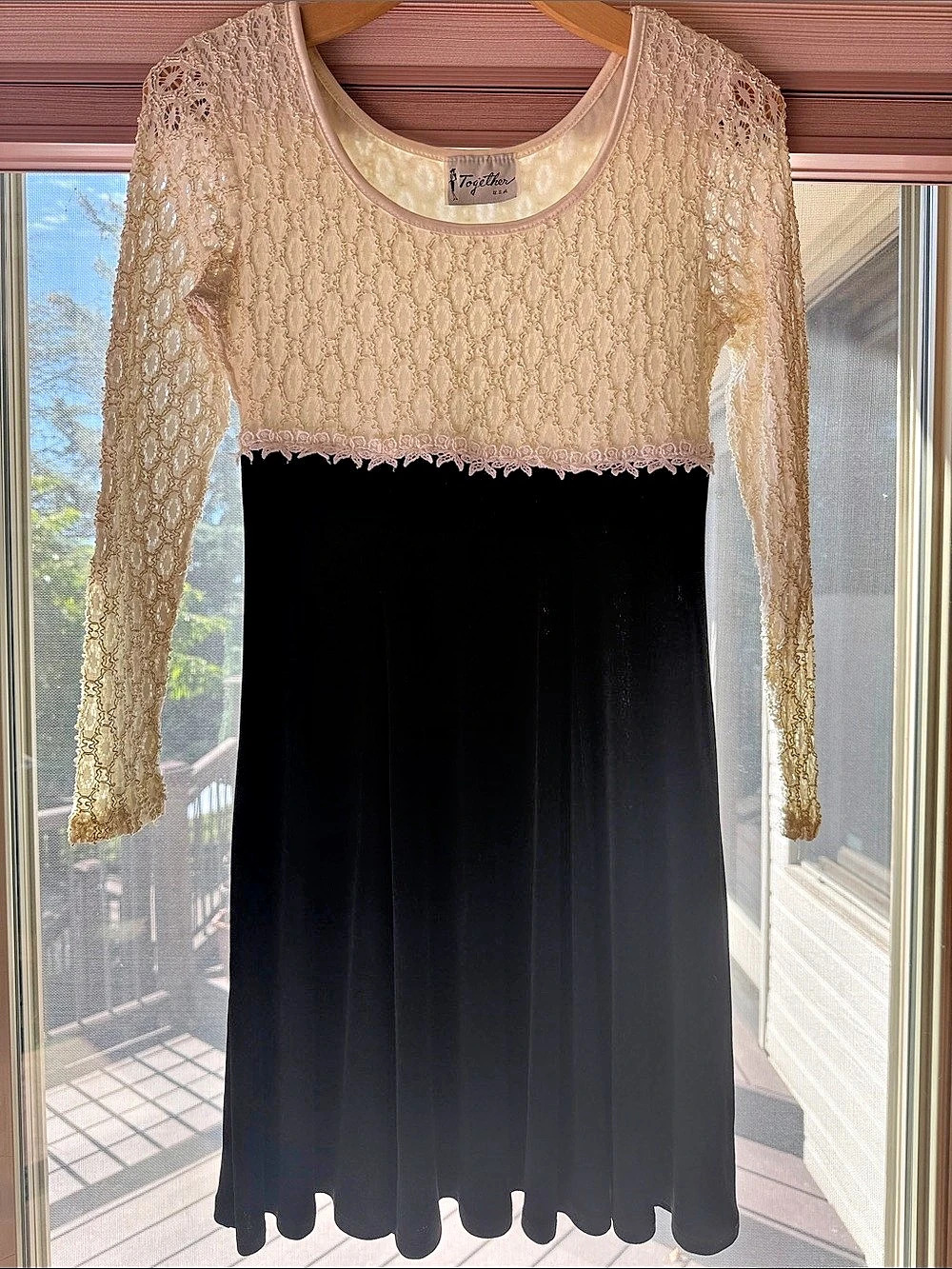 Together Lace Overlay Maxi Dress in Black & Cream 10